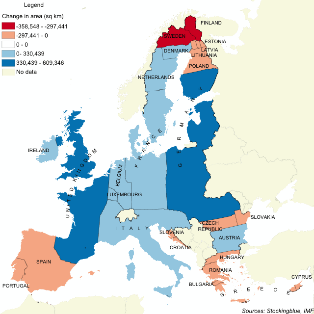 Cartogram of GDP in Europe